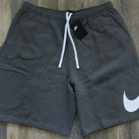 NWT NIKE MEN'S BIG TALL REGULAR FLEECE SHORTS CHARCOAL GRAY - Picture 3 of 3